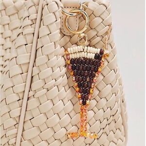 Anthropologie Beaded Drinks Bag Charm Espresso Martini Key Chain Trendy Gift New